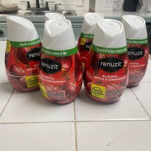 Renuzit NEW Set of 6 Blissful Apple Cinnamon Gel Freshener Cone